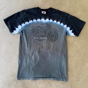 VINTAGE HARLEY DAVIDSON MOTORCYCLES TIE DYE BIKER GRAPHIC TEE